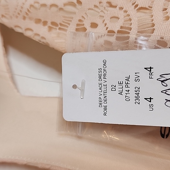 NEW Bebe Allie Deep V Neckline Lace Dress Bodycon Retro Summer Vintage Barbie - Picture 6 of 15